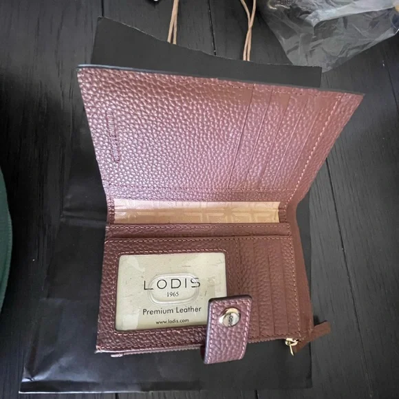 Lodis Tan Authentic Leather Zip Wallet - Picture 4 of 13